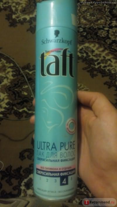 Лак для волос Taft Ultra Pure без силикона и отдушек фото