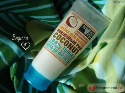 Маска для волос ORGANIC SHOP Экстра-питание & Восстановление Кокосовый рай COCONUT 100% Фруктовая польза натуральных витаминов фото