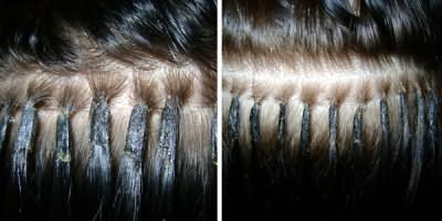 Кератиновое наращивание волос – самый востребованный вид.
