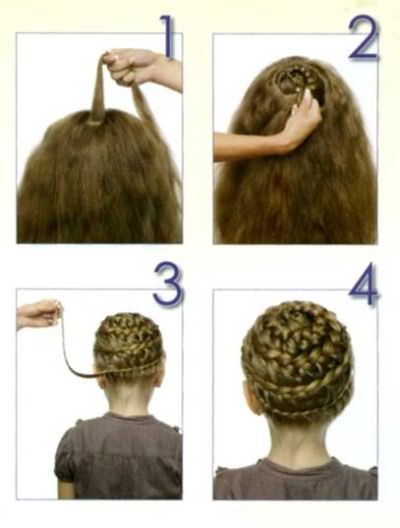 Процесс создания плетёной причёски