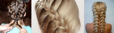 Плетение колоска для волос средней длины