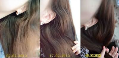 Волосы до и после применения ампул